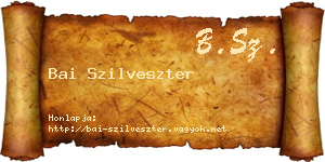 Bai Szilveszter névjegykártya